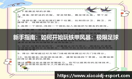 新手指南：如何开始玩铁甲风暴：极限足球